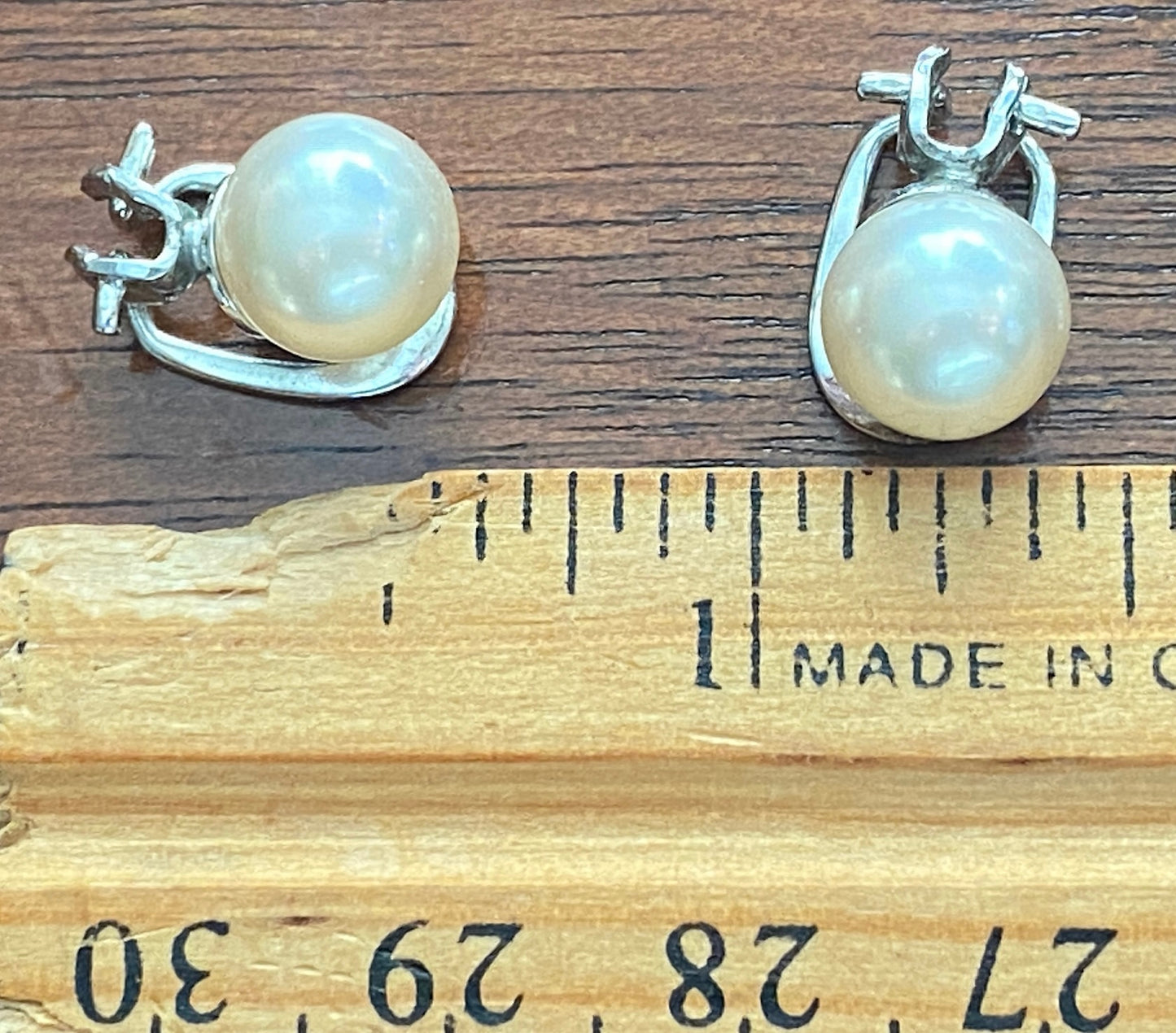 High Quality Sterling Silver 925 Faux Pearl Clip on Earrings