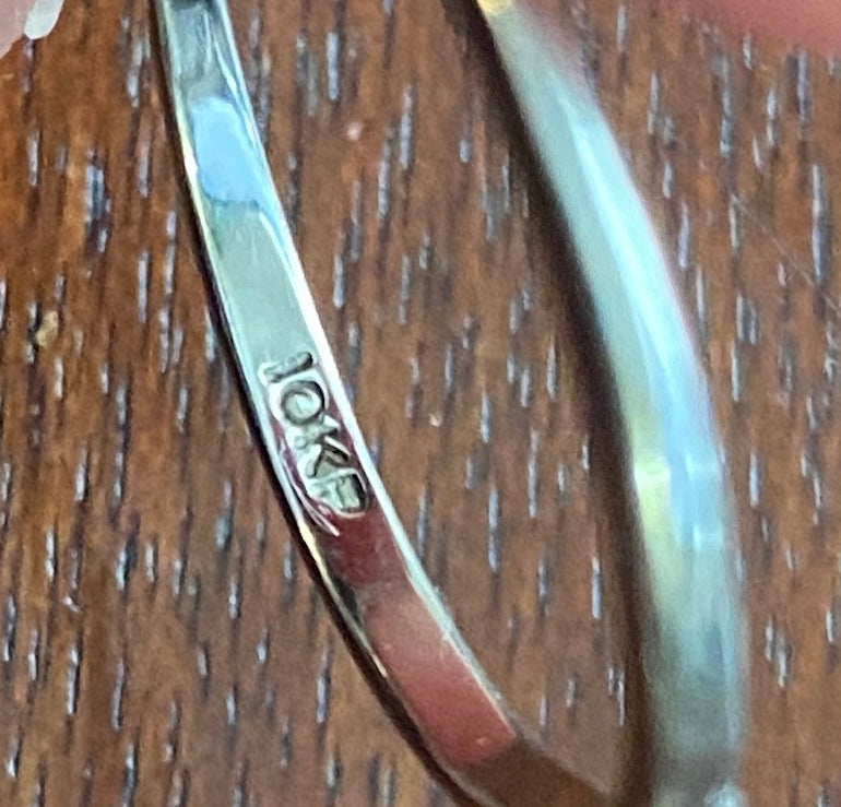 Vintage Signed Trubrite 10k White Gold Diamond Ring Sz 7