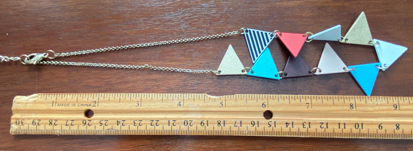 Plunder Bunting Pastel Gold Tone Collar Necklace