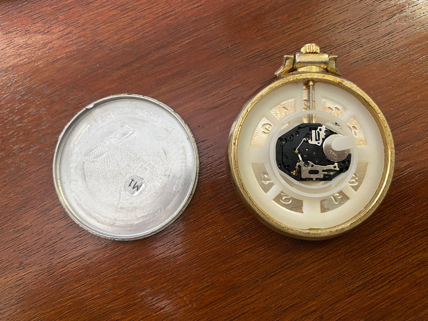 LTD Gold Tone Quartz Pocket Watch Needs New Battery