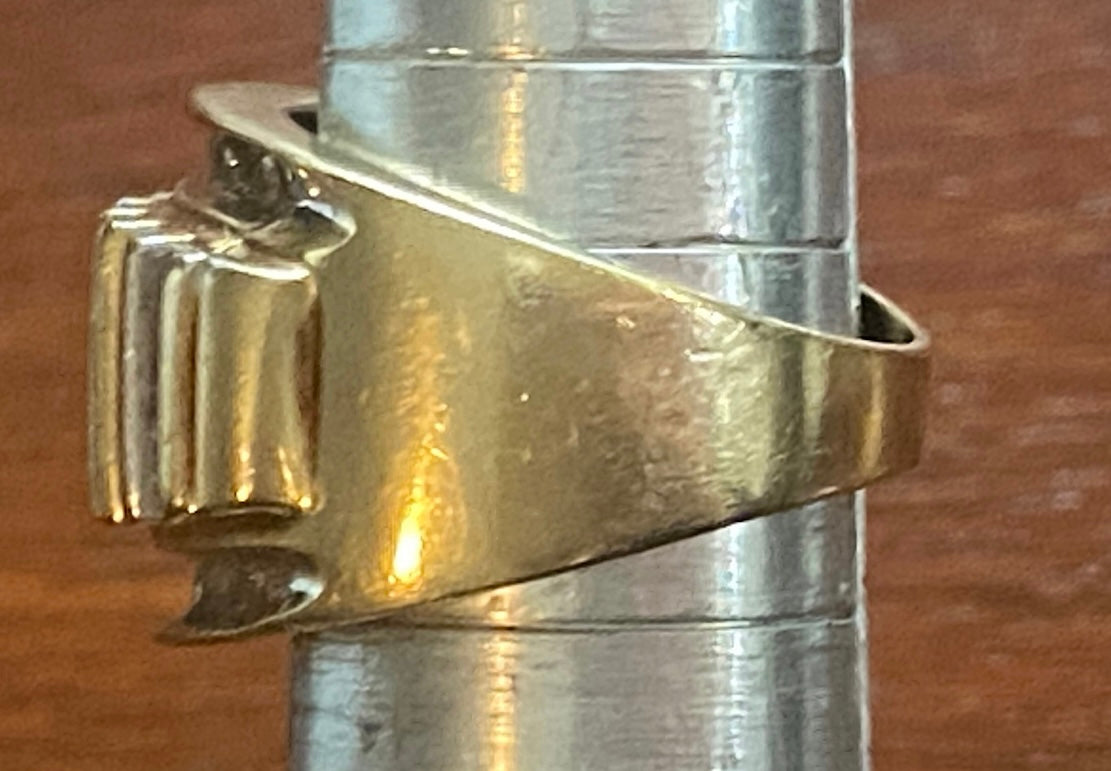 10k Yellow Gold .40ctw Round Diamond Row Ring Sz 6