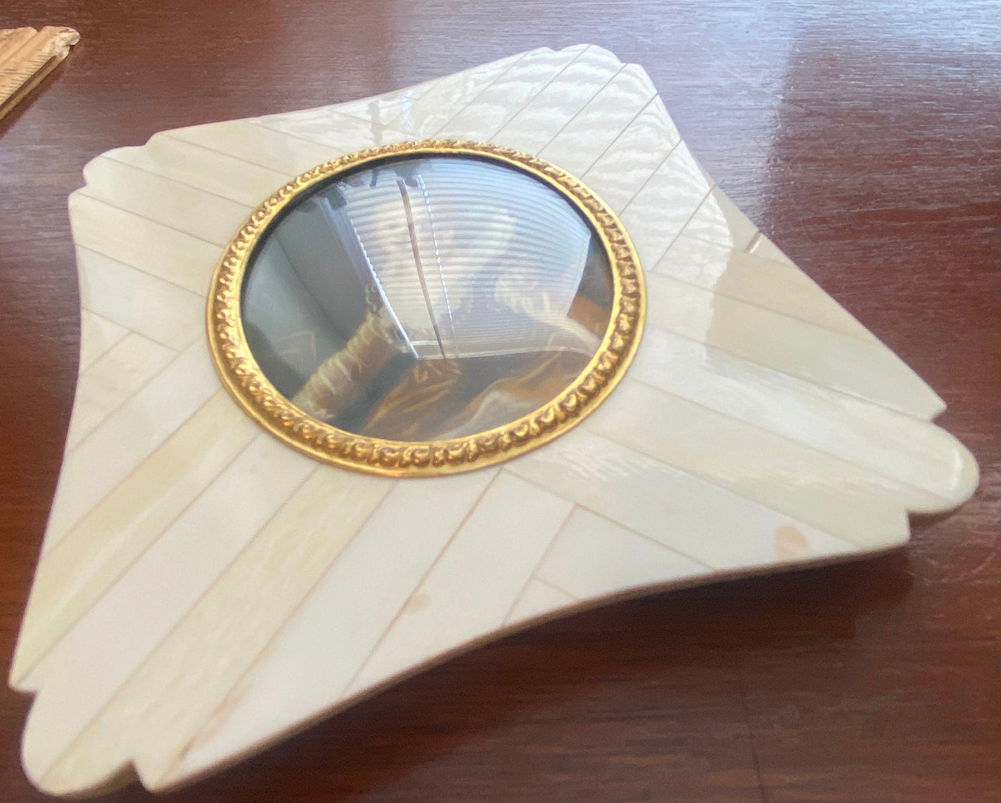 Antique Miniature A Study Fragonard Portrait Faux Ivory Bone Frame