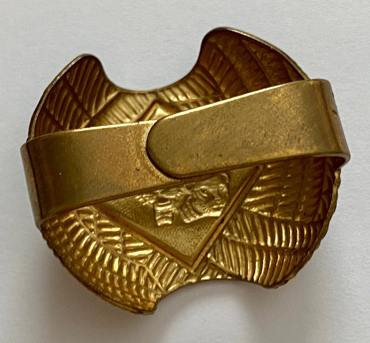 Vintage Brass Boy Scout Lion Cub Scarf Tie Slide Clip Bolo Holder