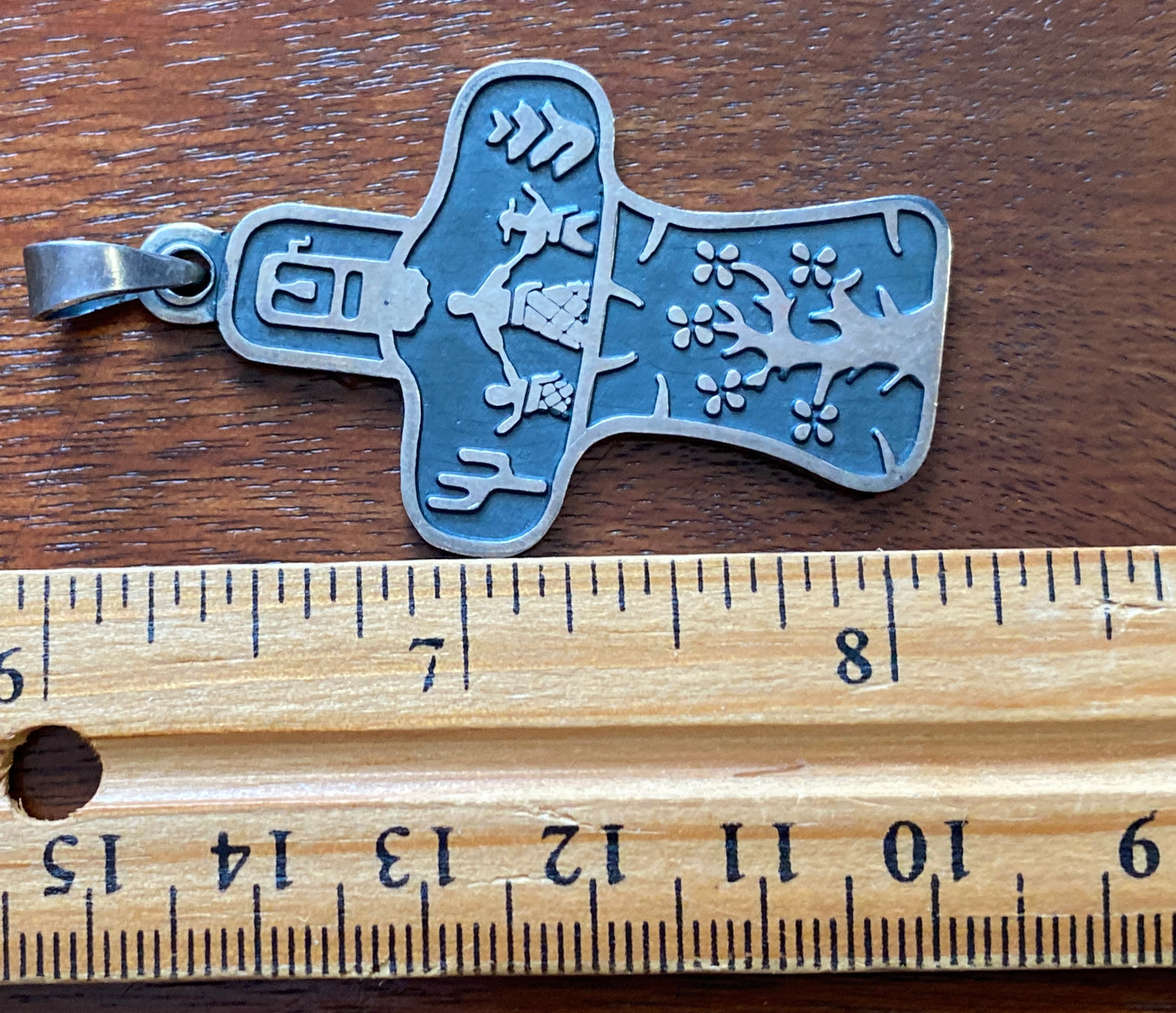 Vintage Sterling Silver 925 TAXCO Large Necklace Pendant Tree of Life