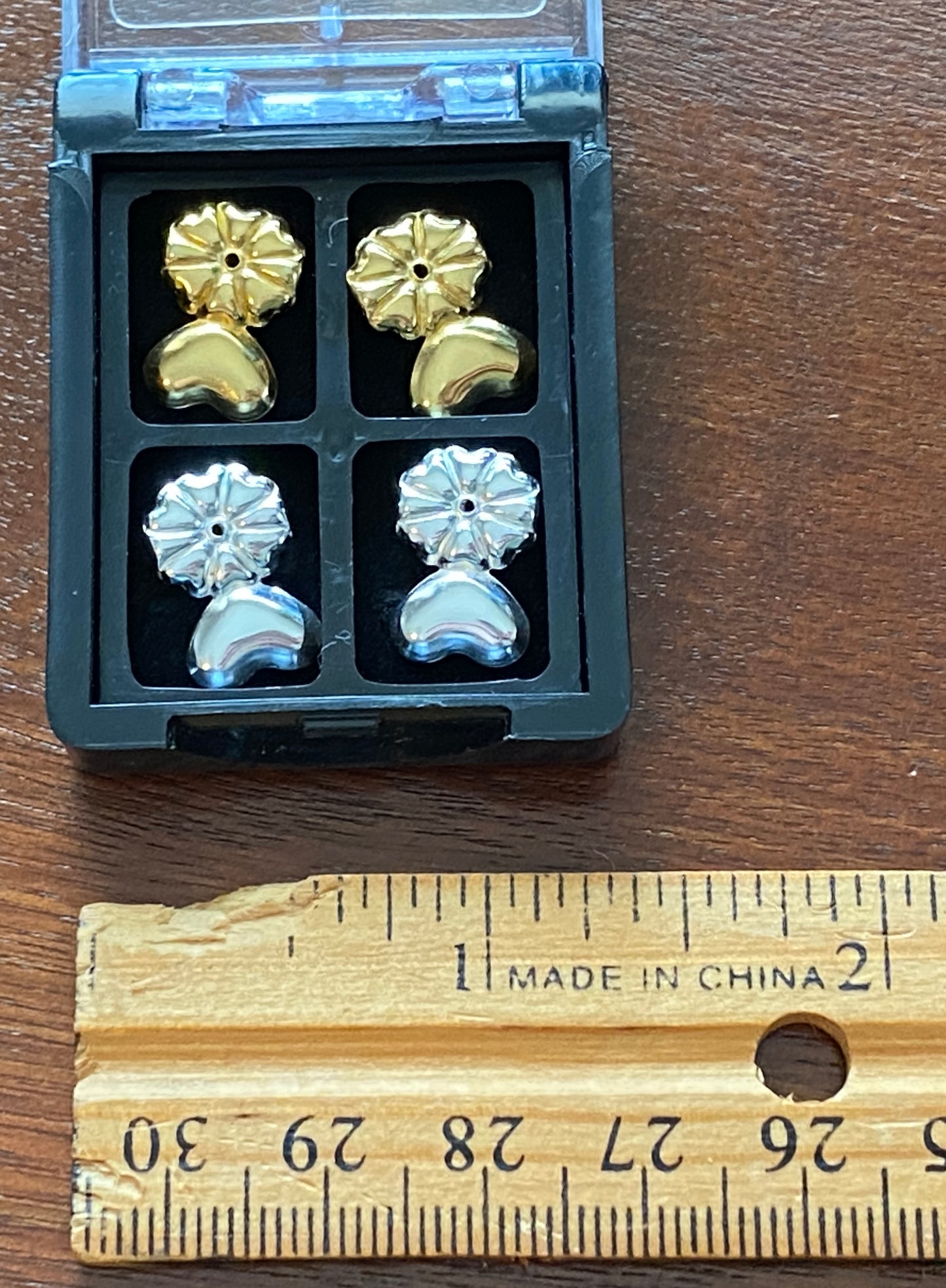 Gold Silver Tone Metal Decorative Earring Jackets Backers Heart Flower