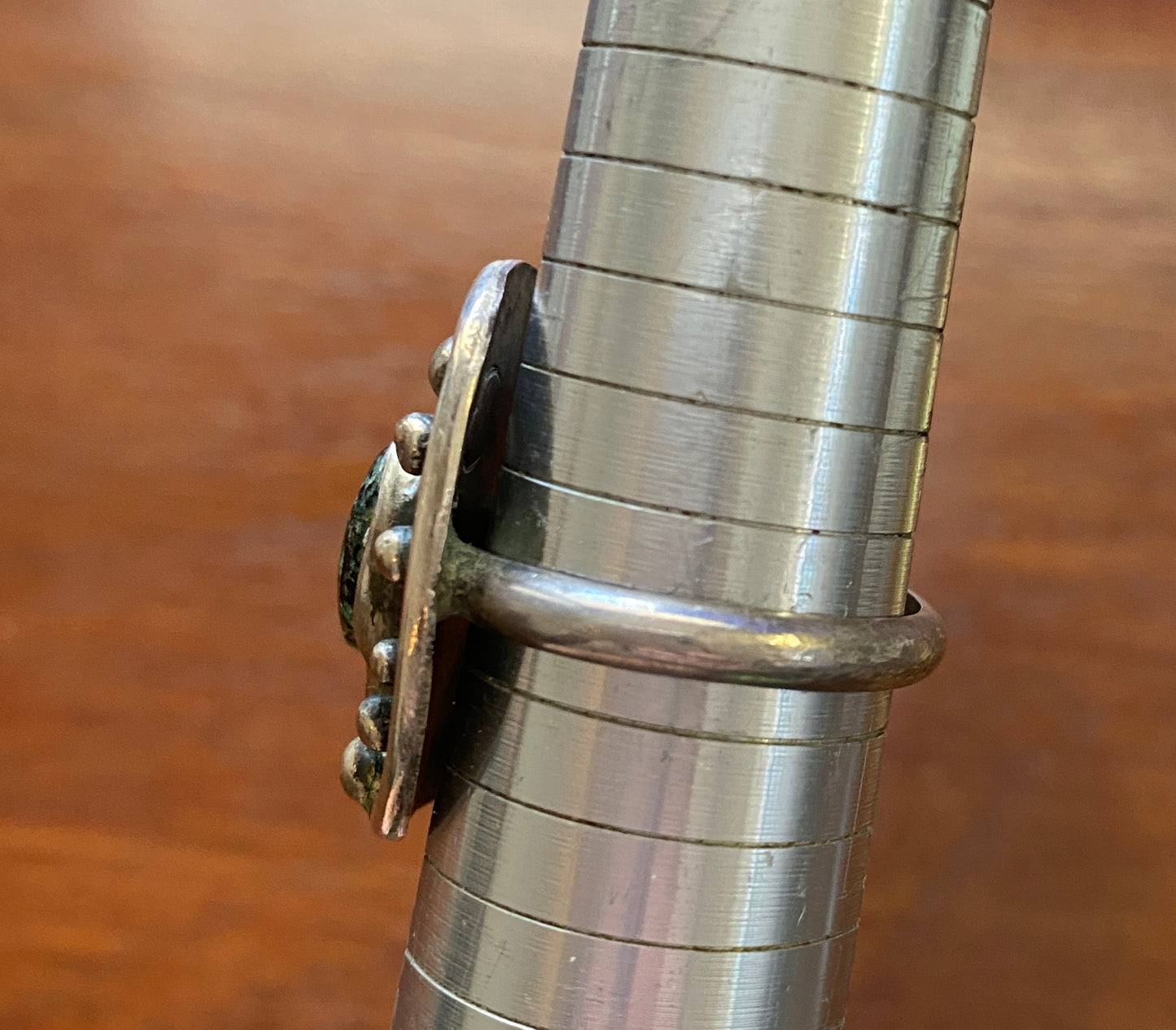 Vintage Old Pawn Sterling Silver 925 Green Turquoise Ring Sz 11.50 Marked