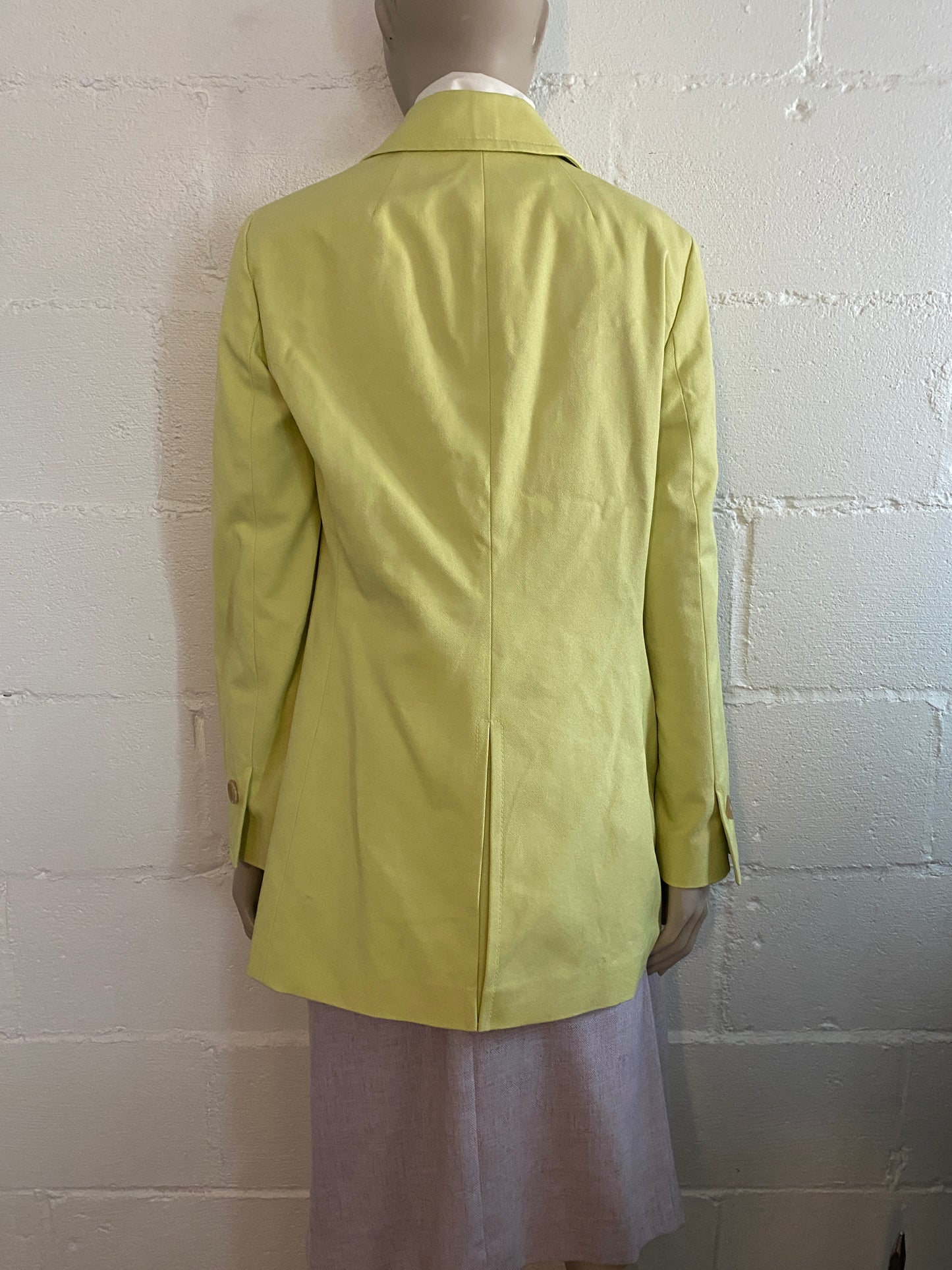 Ann Taylor Petites Chartreuse Green Button Up Jacket Mid Length Sz M