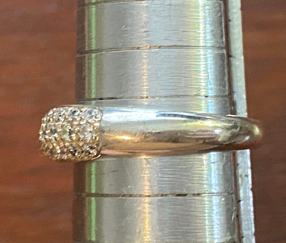 Sterling Silver 925 Pave CZ Band Ring Sz 7.75 Signed DQ