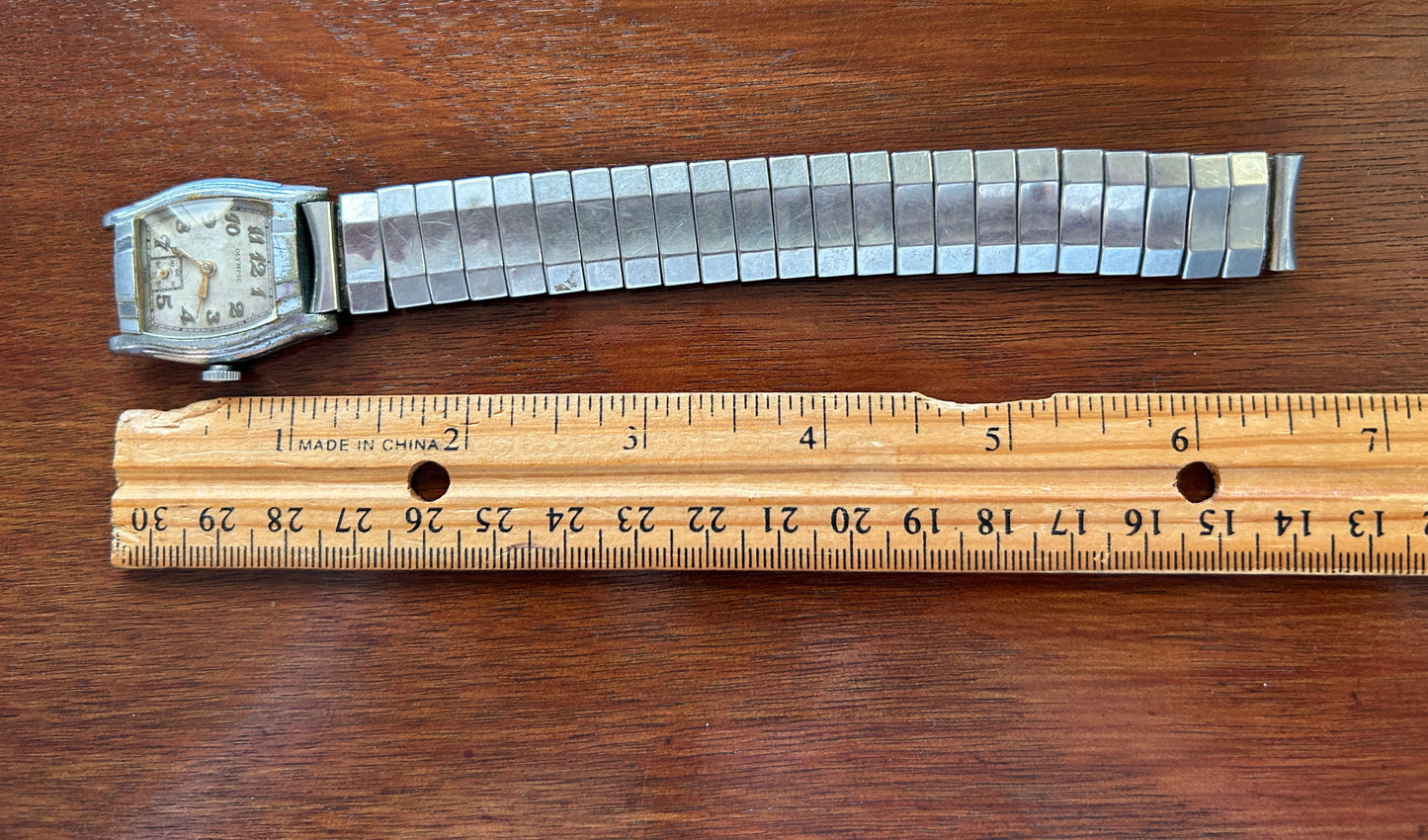 Vintage Olympic Silver Tone Mens Wristwatch Watch 7j