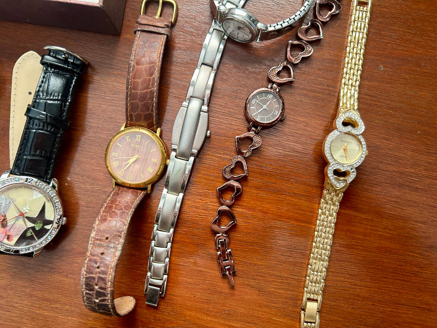 Watch Lot Watches Women's Gold Silver Tone Leather Band Wizard of Oz & More