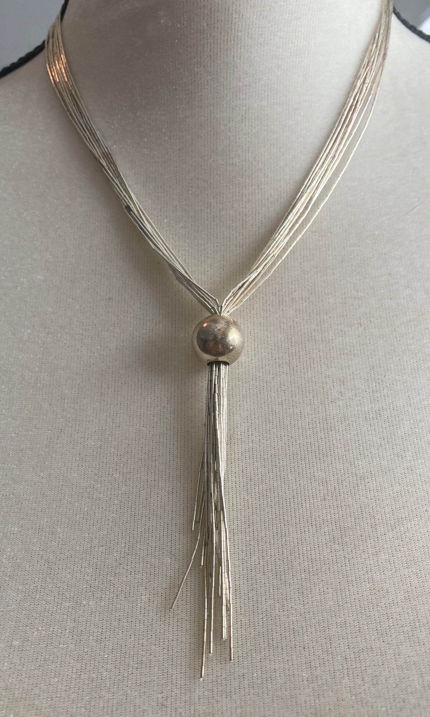 Carolyn Pollack Relios Liquid Silver Sterling Silver 925 Tassel Necklace