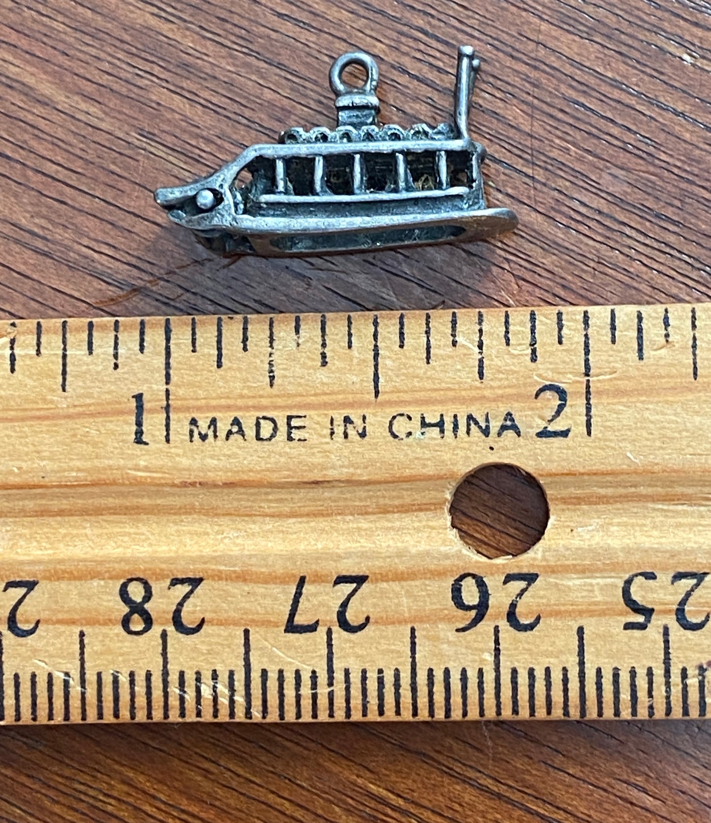 Vintage Silver Steamboat Tug Boat Charm