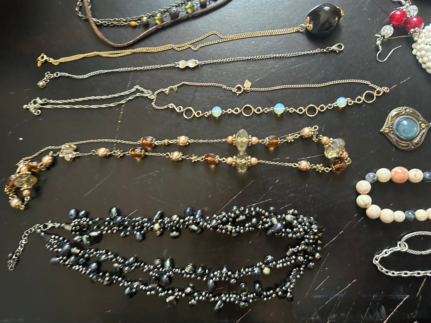 Vintage to Now Earthy Bead Jewelry Lot Necklaces Earrings Rings Braacelets 1.5lb