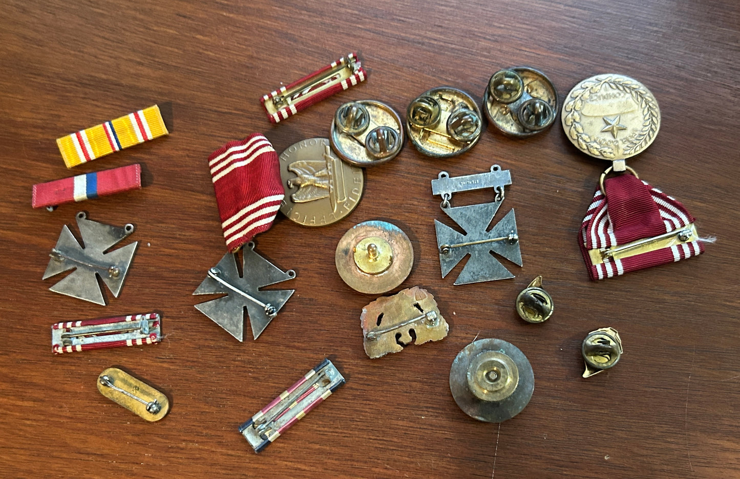 Mixed Lot of Vintage Military Badges Ribbons Buttons