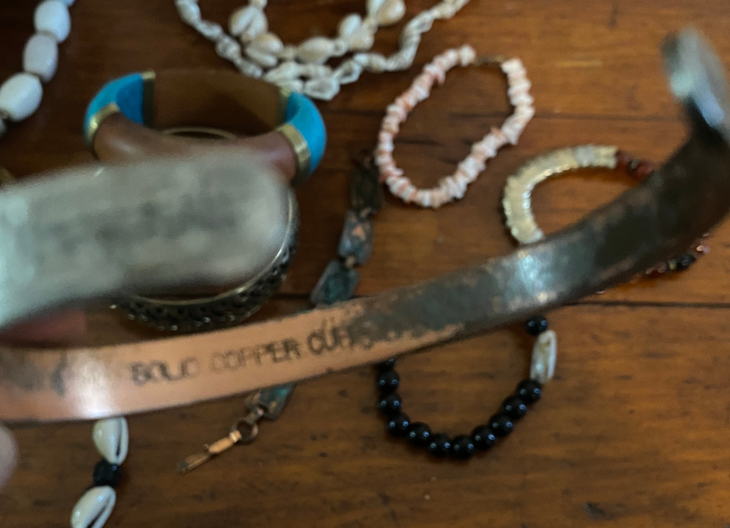 Vintage to Now Jewelry Lot Wood Brass Shell Earth Tones Copper