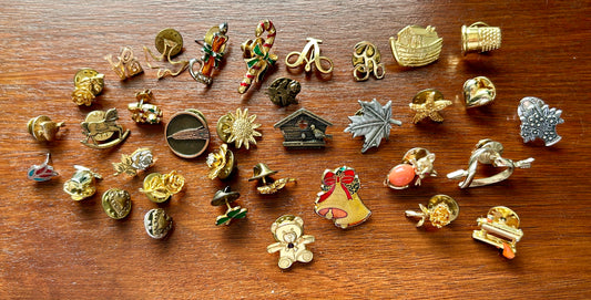 Vintage to Now Lapel Pin Pinback Brooch Lot Avon Birdhouse Flowers Teddy Bears