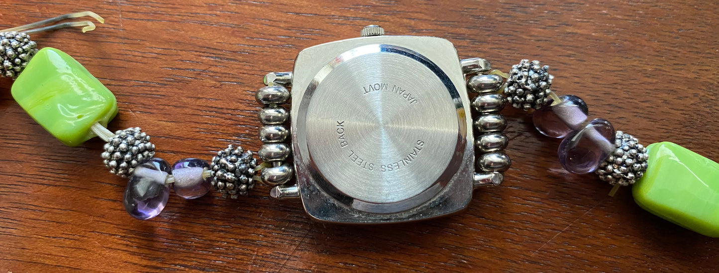 Glass Art Bead Quartz Watch BROKEN