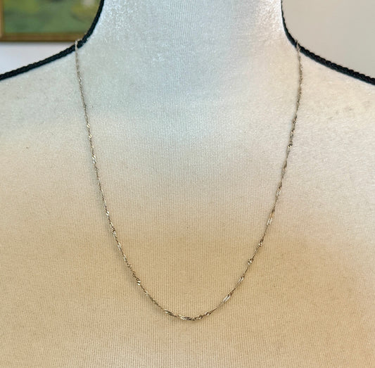 Sterling Silver 925 Twist Chain Necklace 23" Long x 2mm