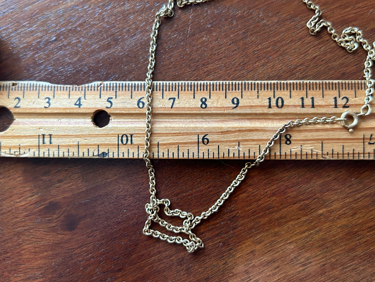 Vintage 1/20 12k Yellow Gold Rolo Chain Necklace 16" Long x 2mm Wide