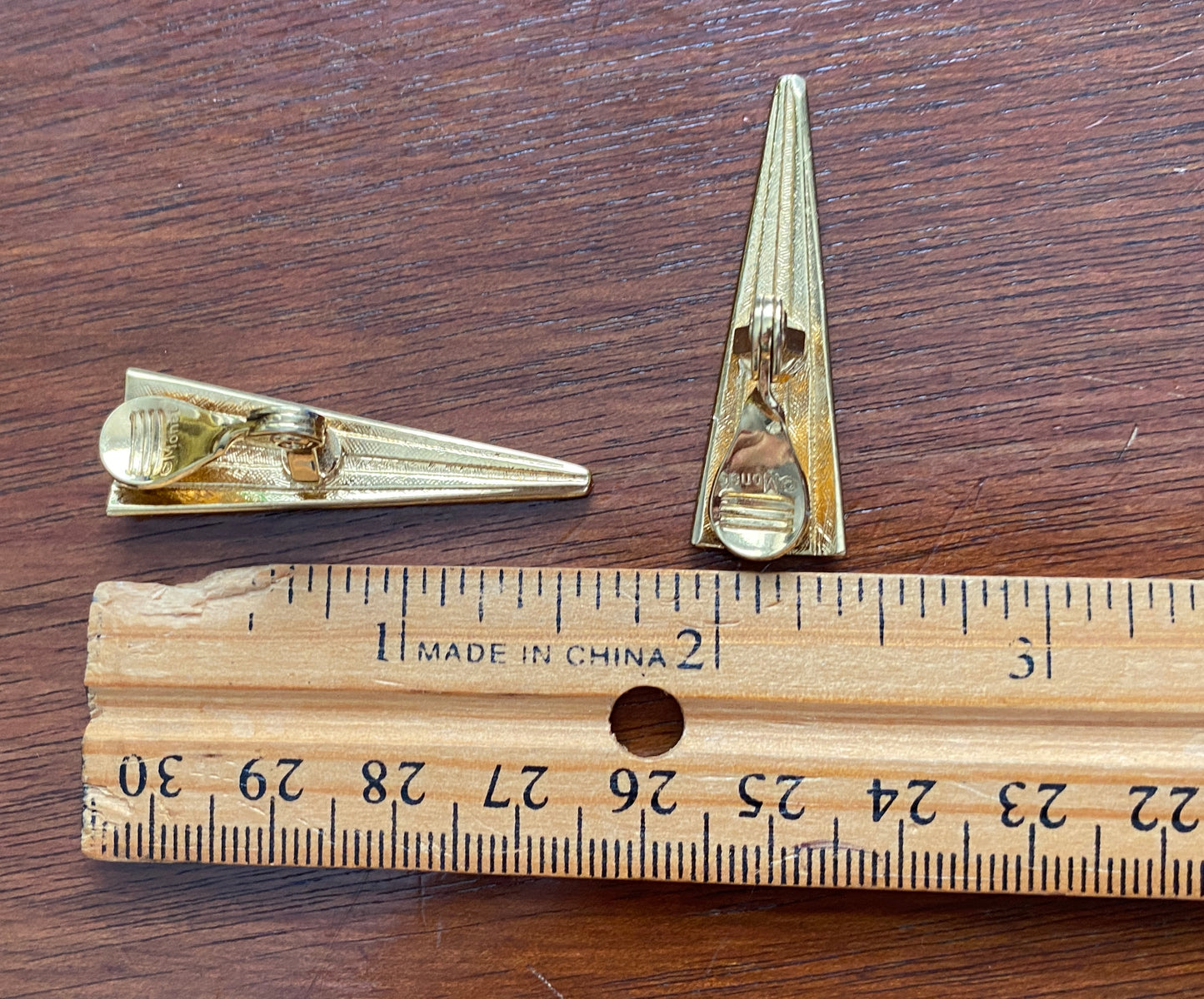 Vintage Monet Black Gold Spike Long Clip on Earrings