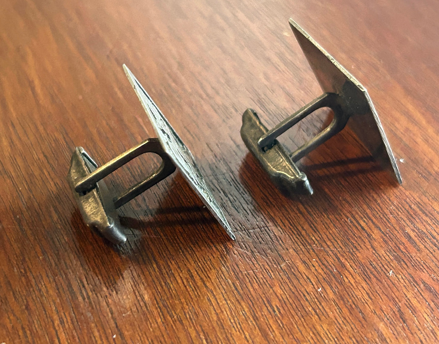 Vintage Designer RM Sterling Silver 925 Aztec Mayan Warrior Relief Cuff Links