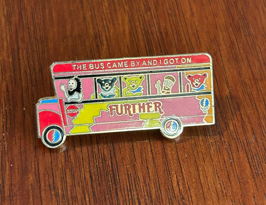 RARE Grateful Dead Further Bear Bus Lapel Pin Pinback Enamel