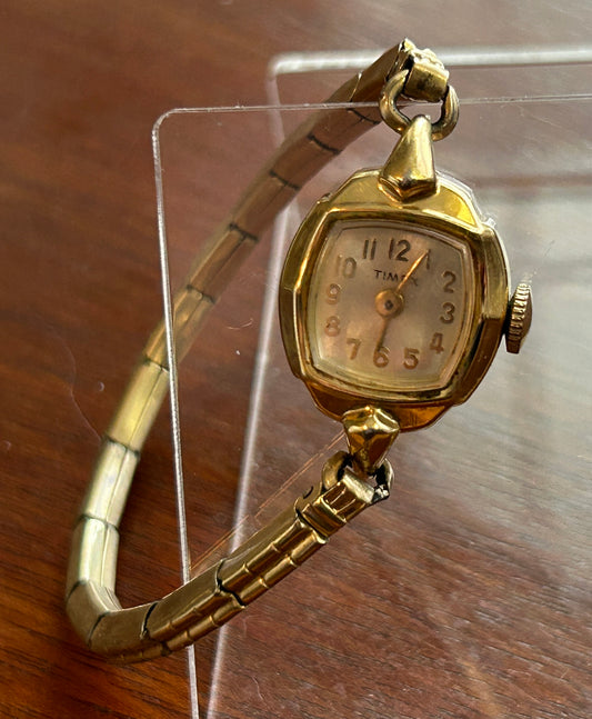 Vintage Timex 1/20 10k Gold Filled Womans Wrist Watch Manual Wind