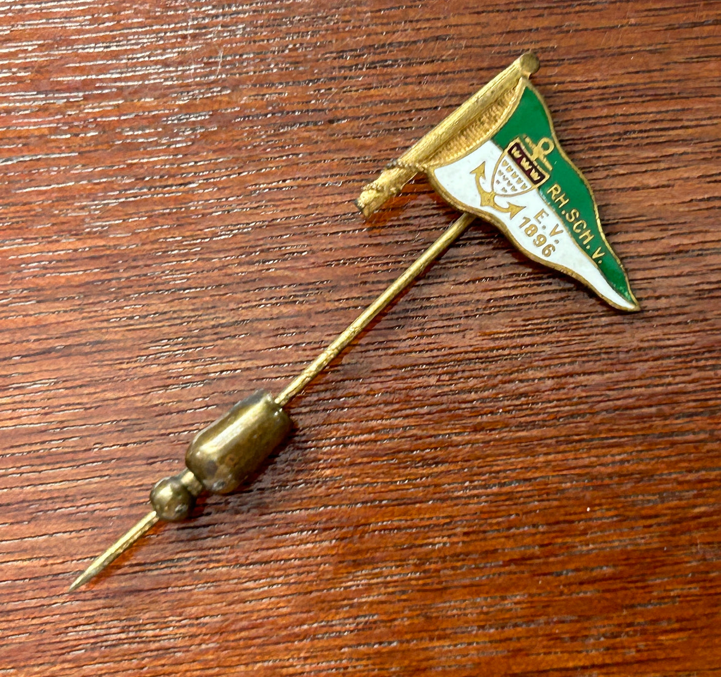 Antique 1896 Rowing Club Federation Stick Pin Enamel RH.SCH.V E.V