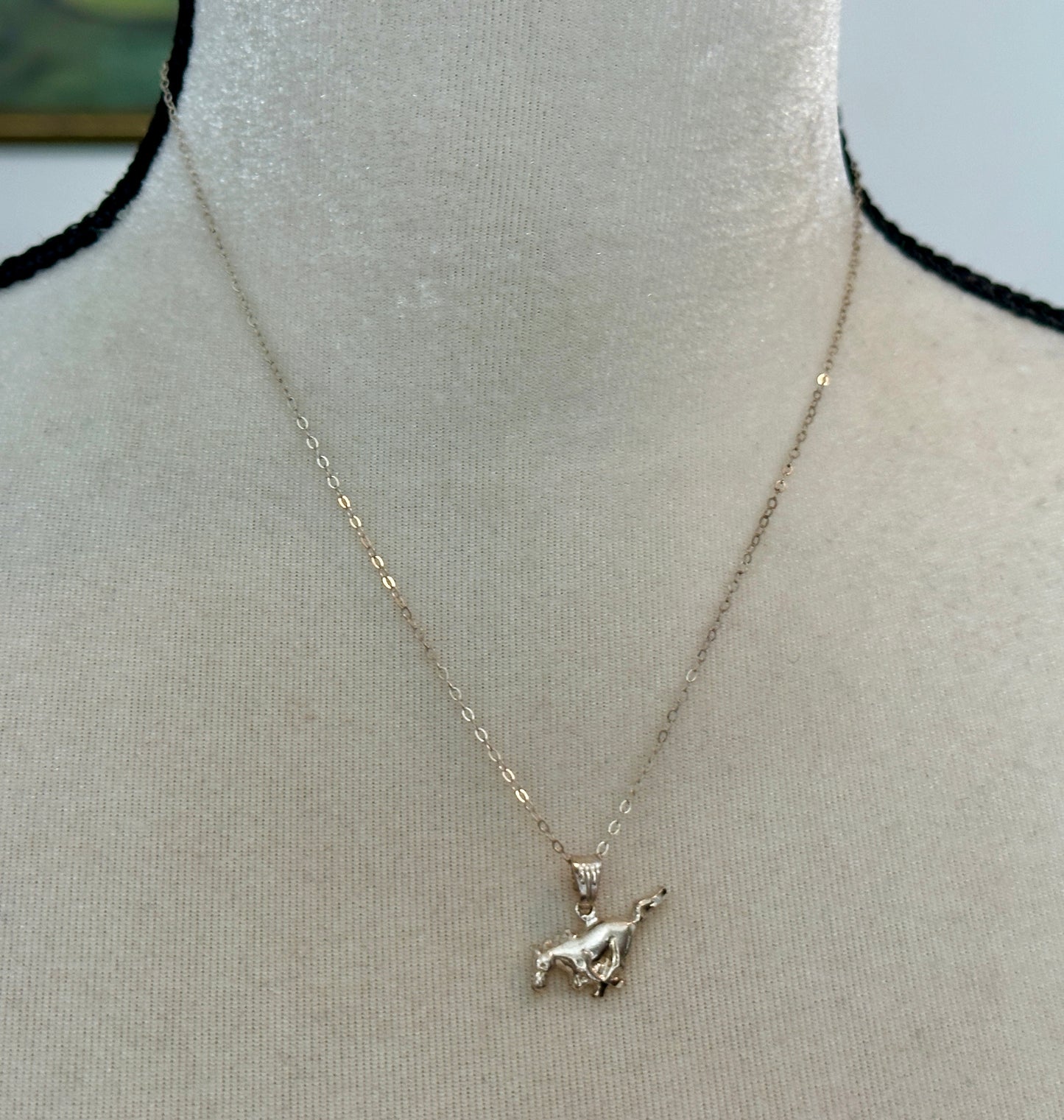 Sterling Silver 925 Chain Link Horse Pendant Necklace 18" Long