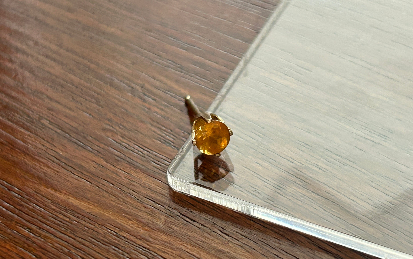 14k Yellow Gold .25ct Citrine Solitaire SINGLE Stud Post Pierced Earring