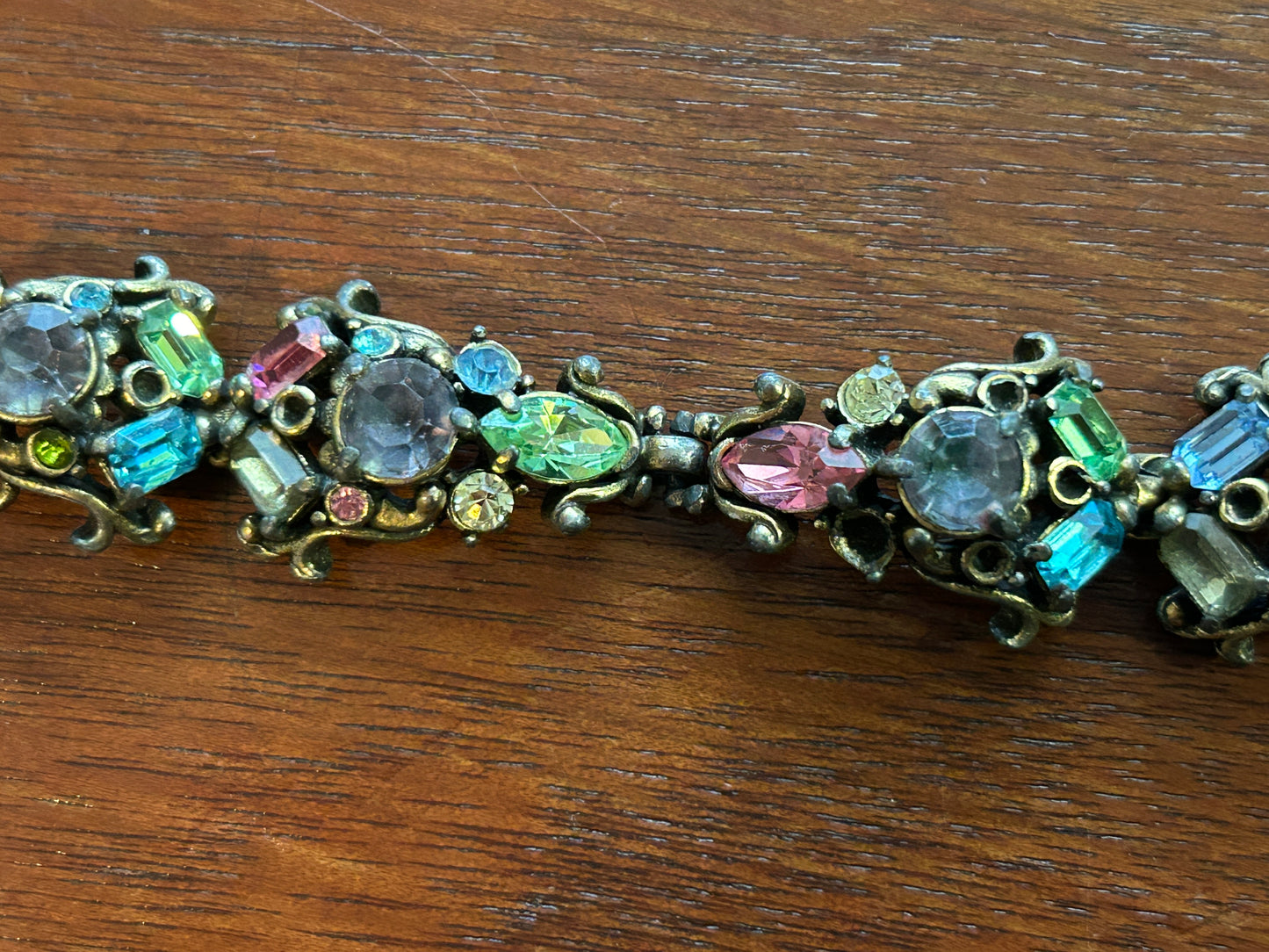 Vintage 50's Holly Craft Signed Rhinestone Bracelet MISSING RHINESTONES