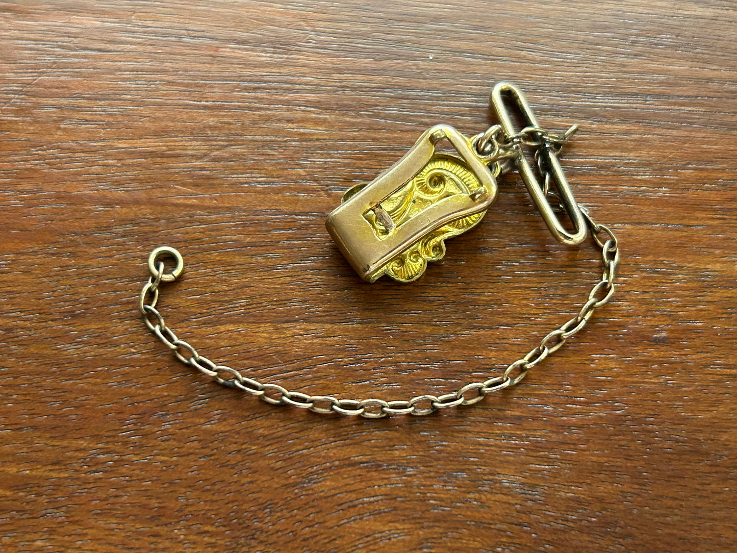 Antique Gold Filled Watch Fob Chain Clip