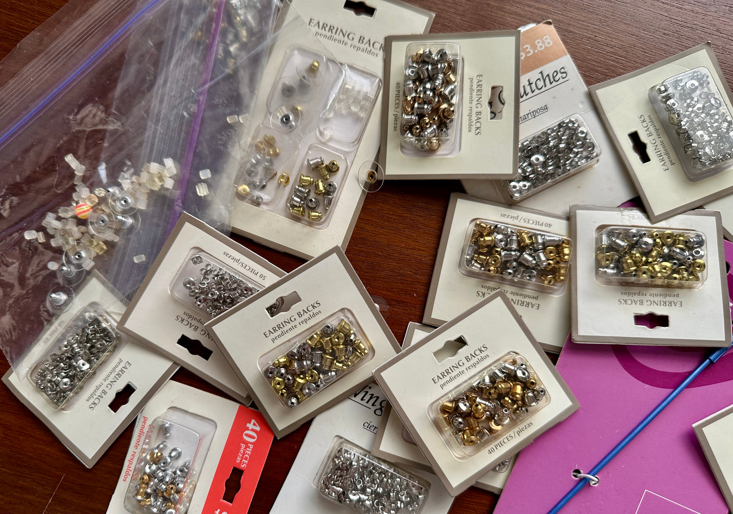 Lot of New in Package Jewelry Findings Tools Backers