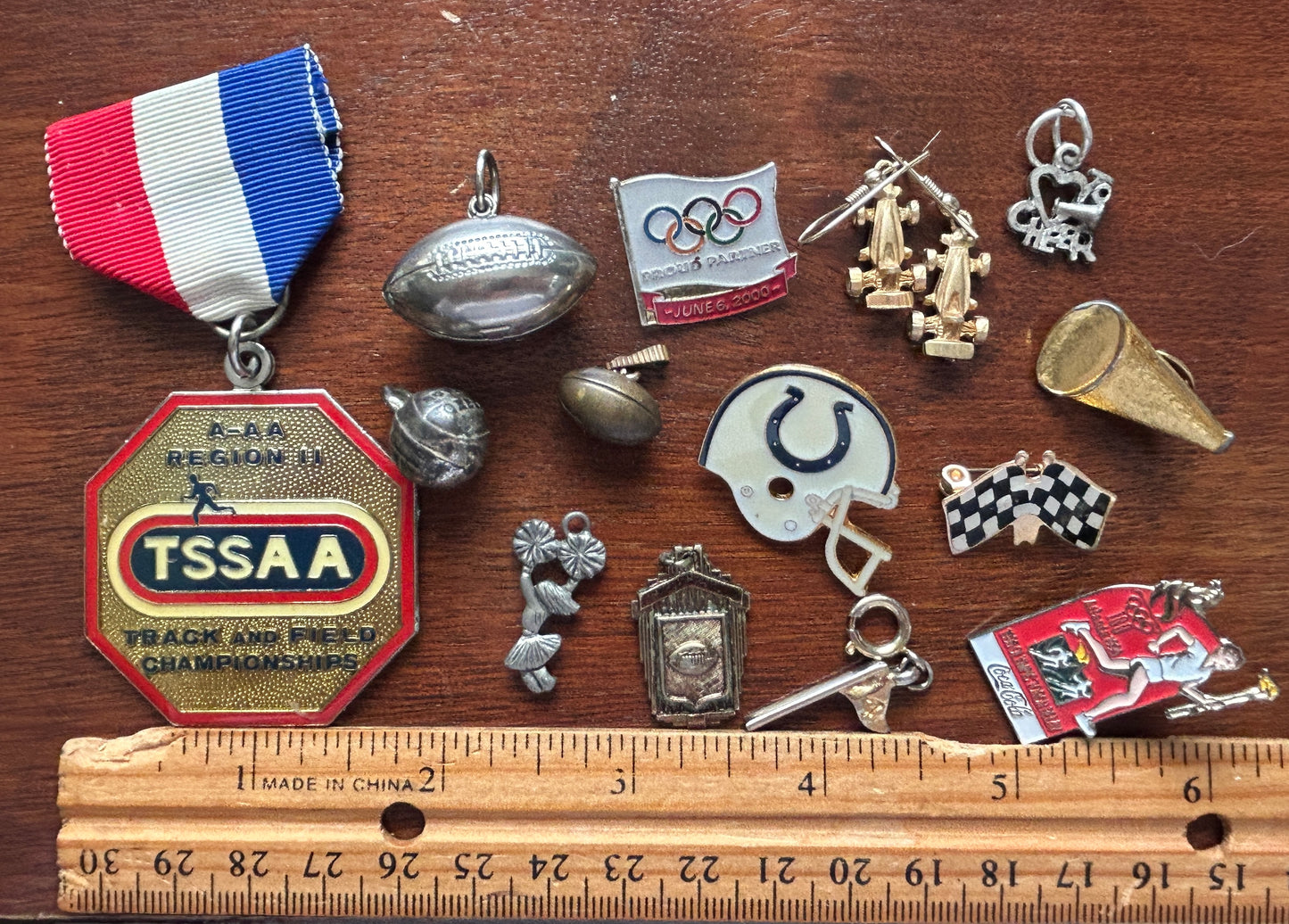 Vintage to Now Sports Jewelry Lot Football Basketball Pendants Colts Golf Racing