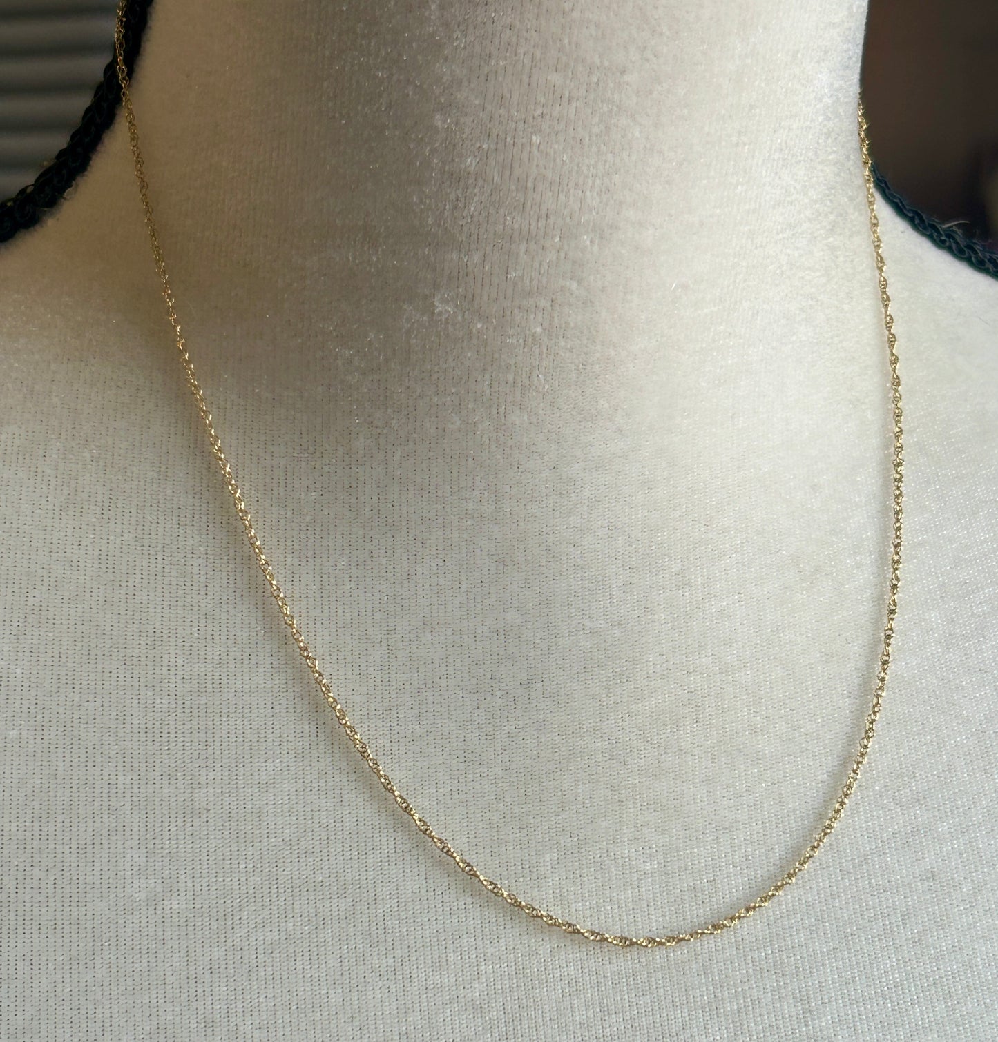 1/20 12k Yellow Gold Filled Thin Chain Link Necklace 18" Long x 1mm Wide