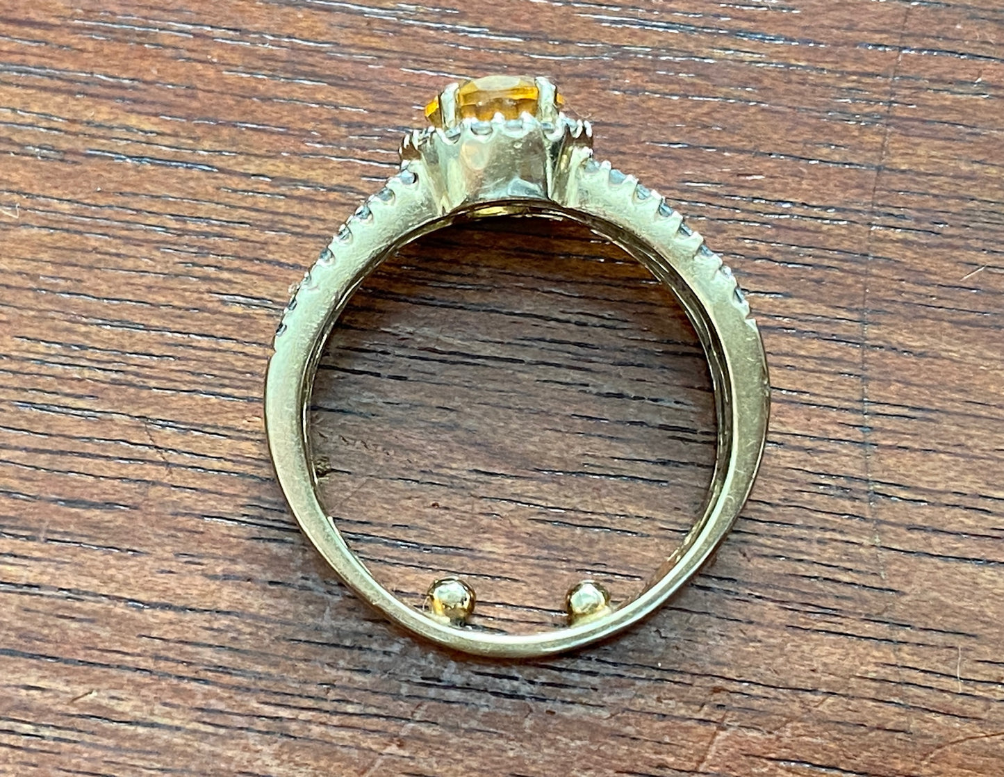 LeVian 14k Yellow Gold 1ct Oval Citrine Chocolate Diamond Ring Sz 7.25