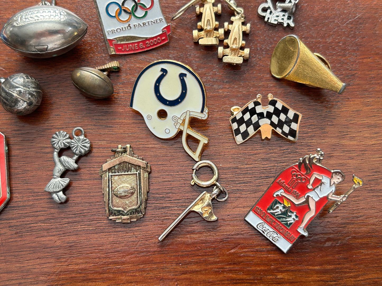 Vintage to Now Sports Jewelry Lot Football Basketball Pendants Colts Golf Racing