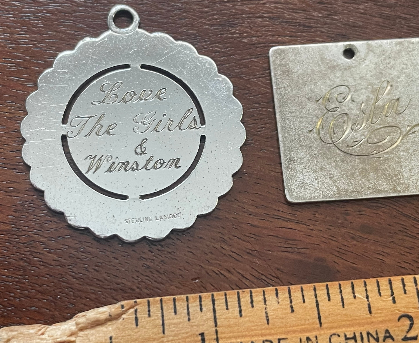 Vintage Sterling Silver 925 Personalized Pendants