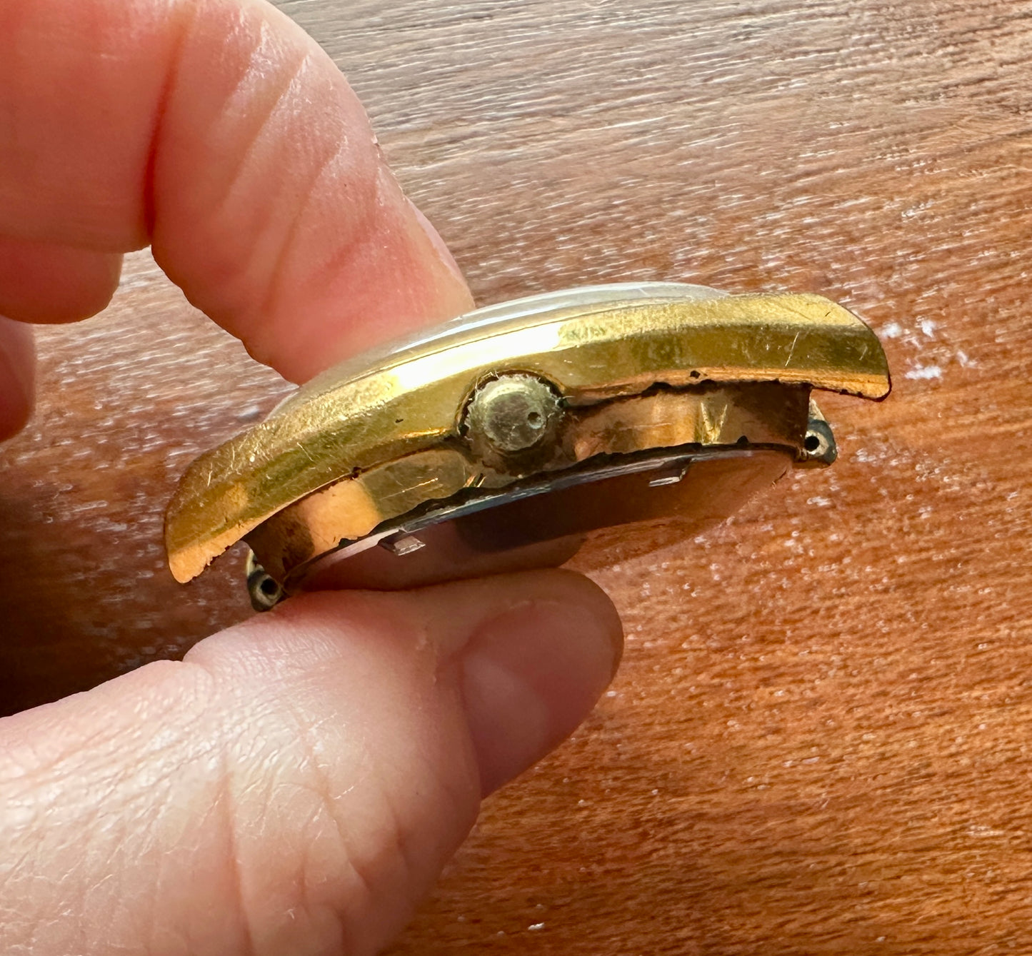 Vintage Bulova Automatic Set O Matic Dual Day Wristwatch Watch No Band Gold Tone