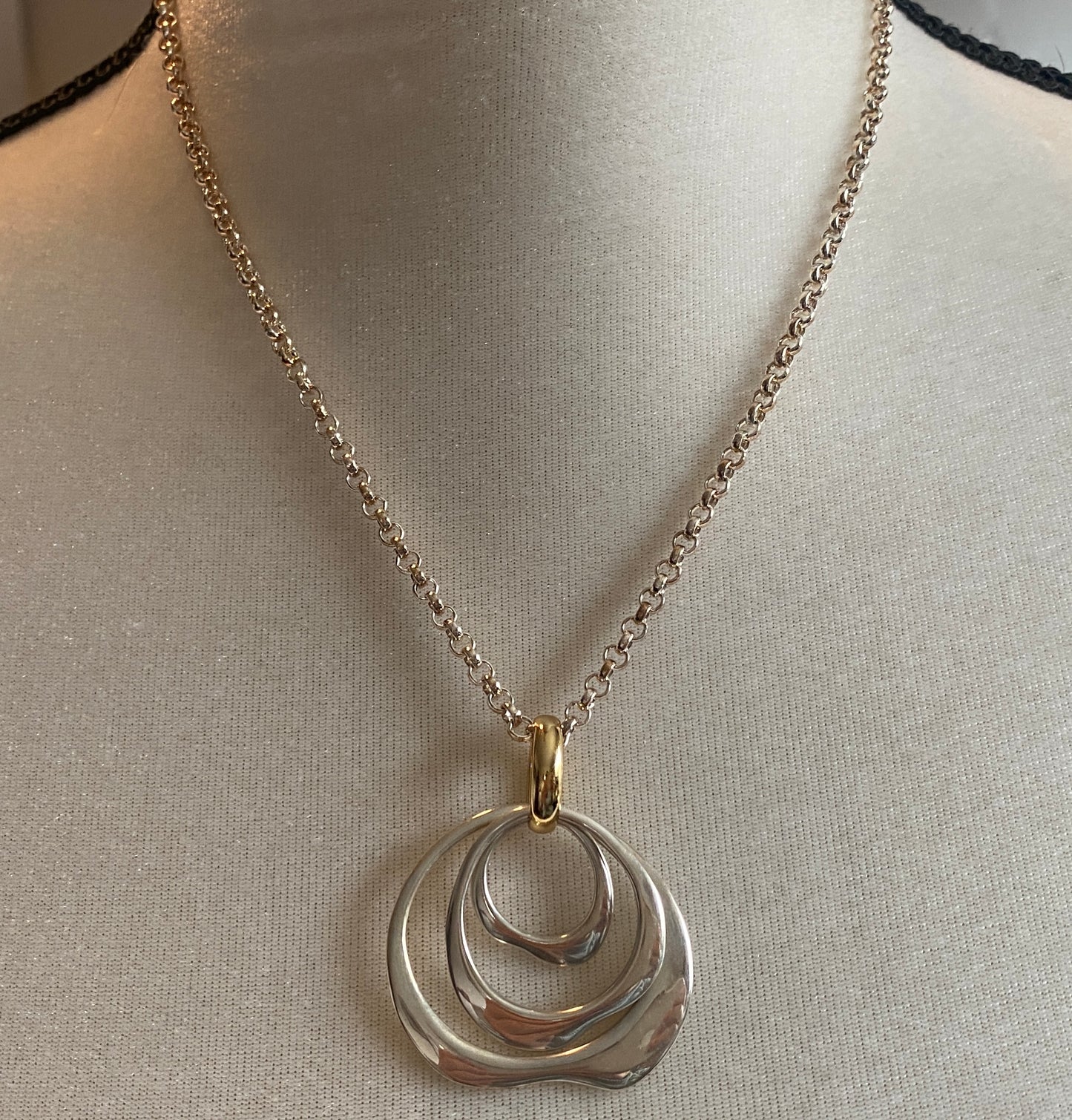 Robert Lee Morris RLM Studio Sterling Silver Brass Modern Pendant Necklace