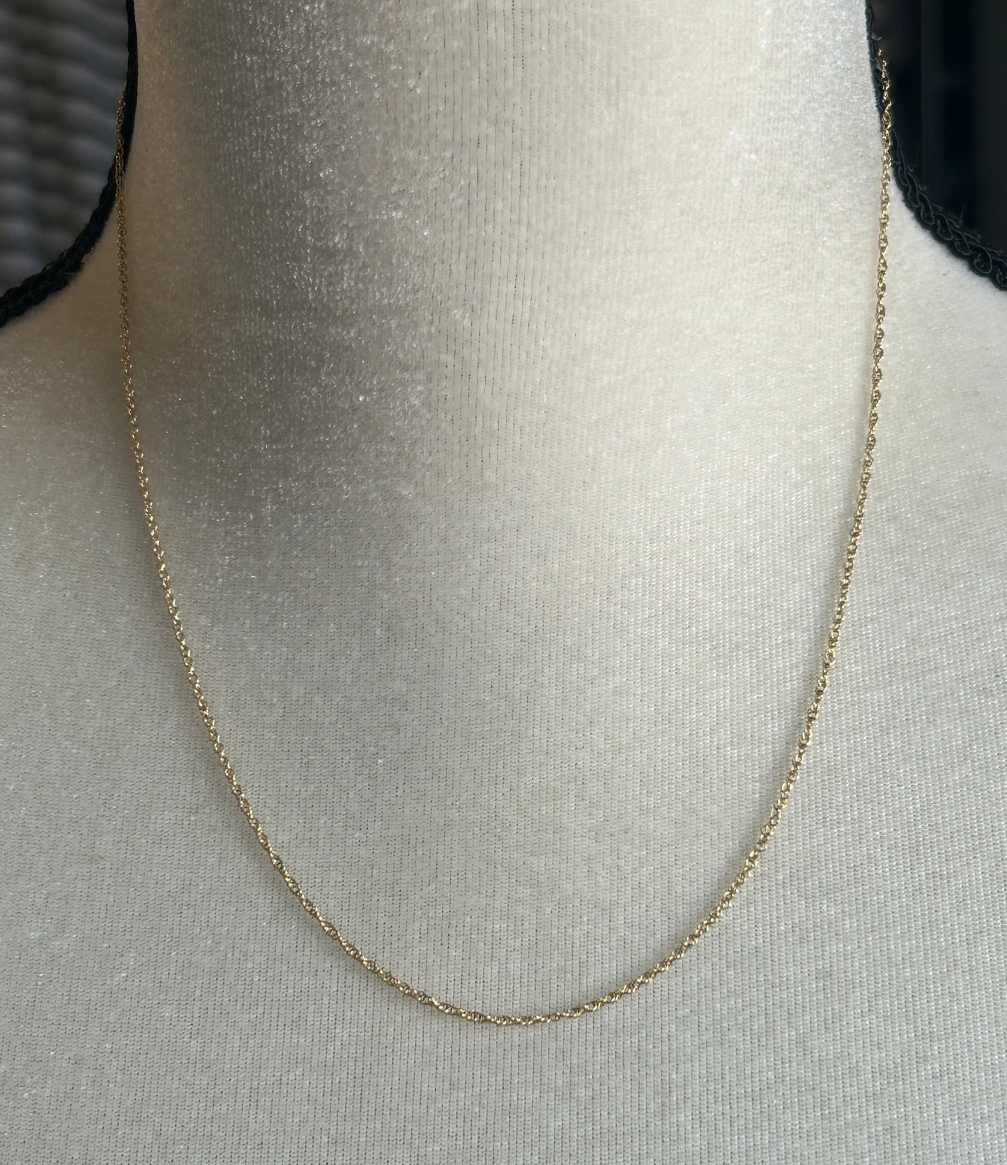 1/20 12k Yellow Gold Filled Thin Chain Link Necklace 18" Long x 1mm Wide