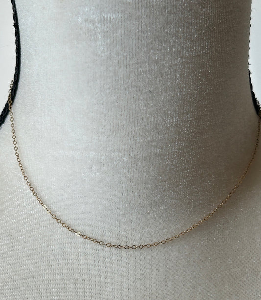 Vintage Yellow Gold Filled Thin Chain Link Necklace