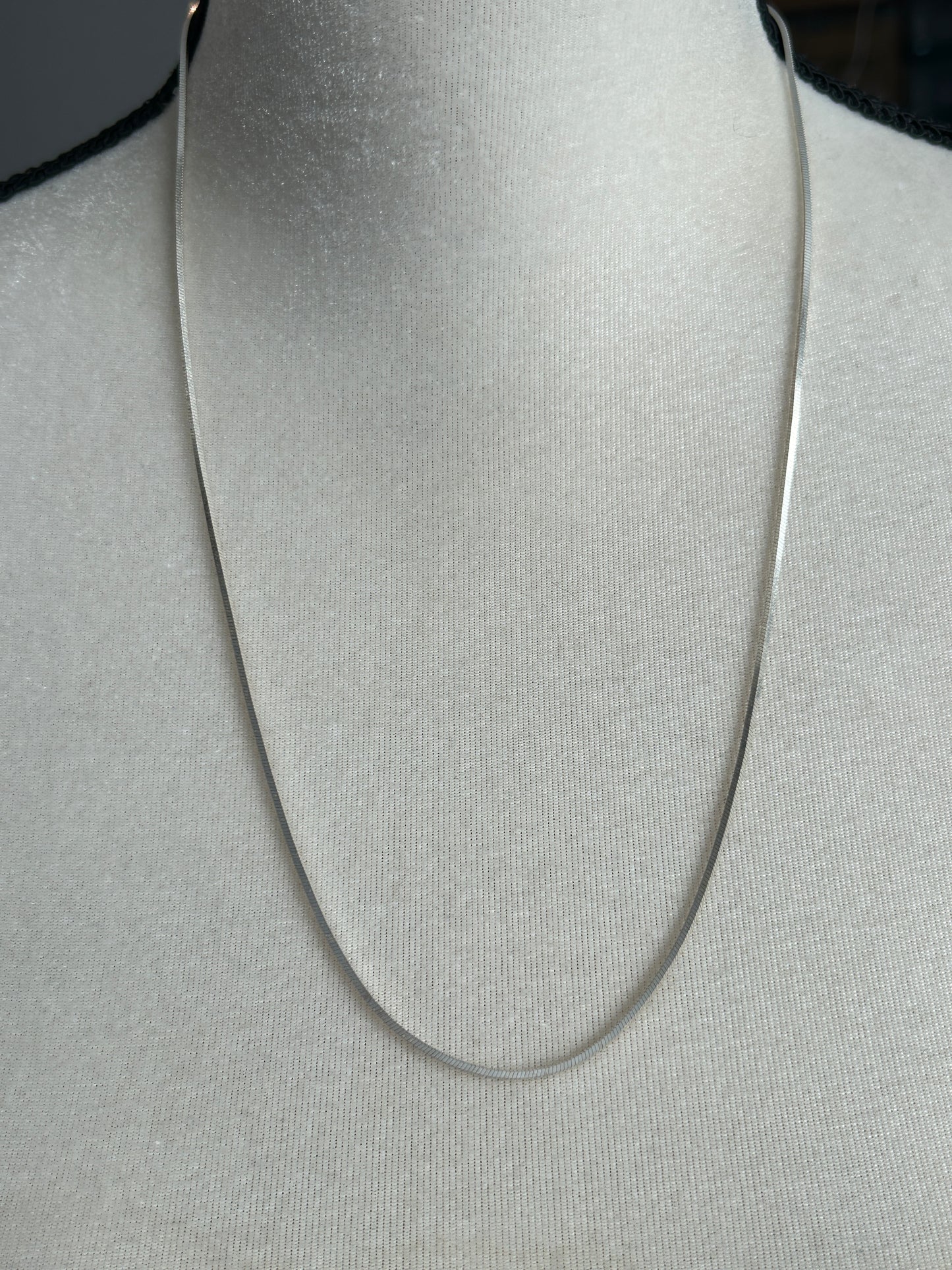 FAS Italy Stelring Silver 925 Long Smooth Snake Square Style Chain Necklace 24"