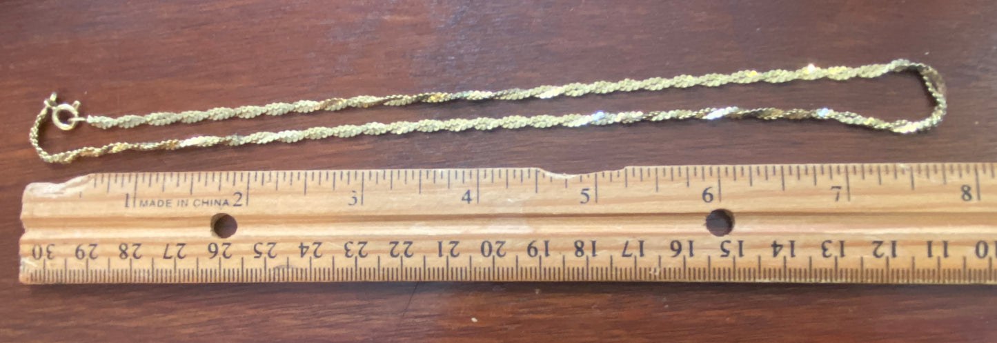 18k Yellow Gold Twist Chain Necklace