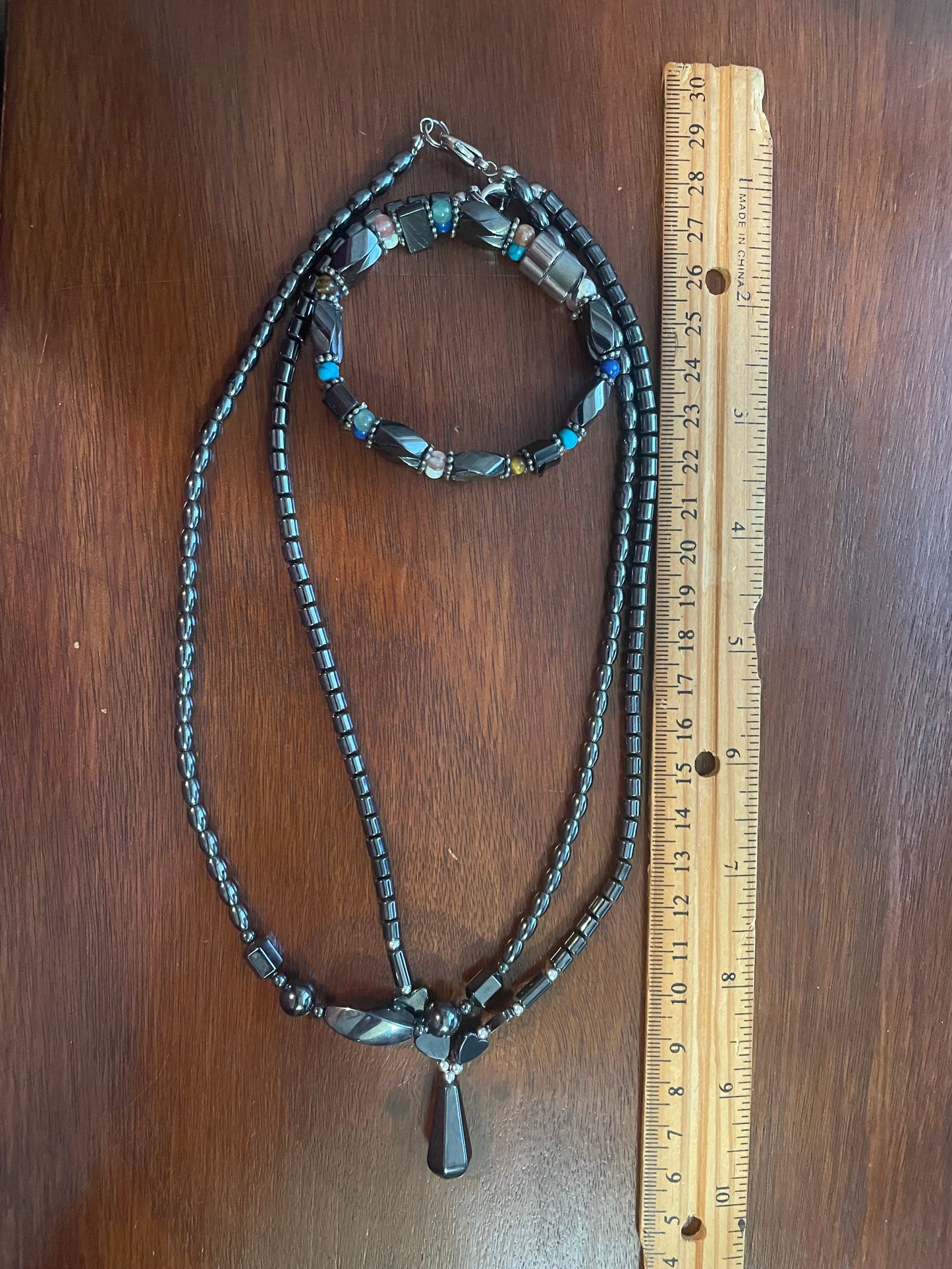 Lot of Vintage Hematite Necklaces & Bracelet Hearts