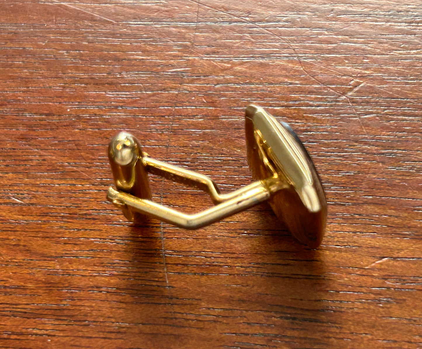 Vintage MCM Swank Gold Tone Abalone Cuff Link Shirt Stud Set