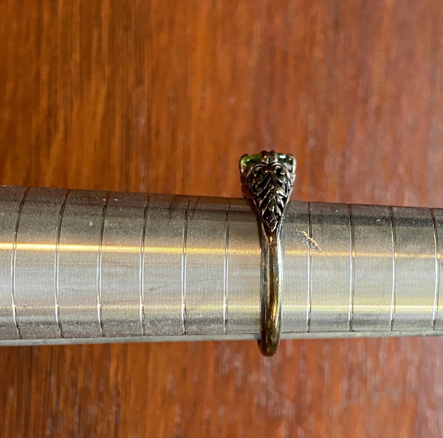 Designer CNA Sterling Silver 925 Peridot Ring Sz 7.75