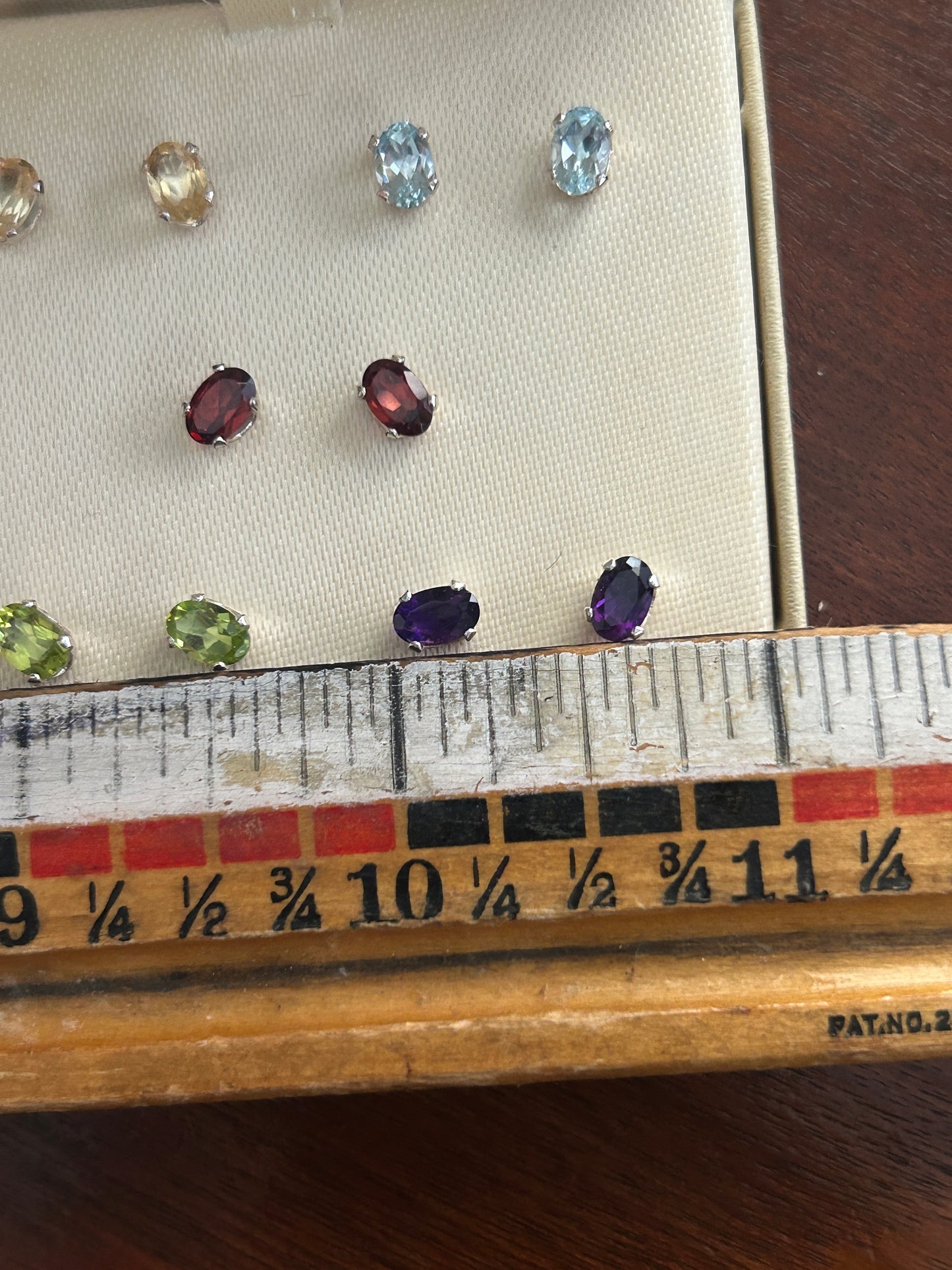 Sterling Silver 925 Genuine Gemstone Stud Pierced Earring Lot Amethyst Peridot