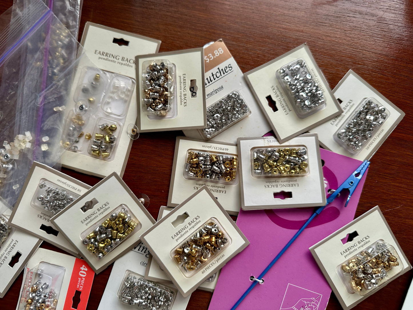 Lot of New in Package Jewelry Findings Tools Backers