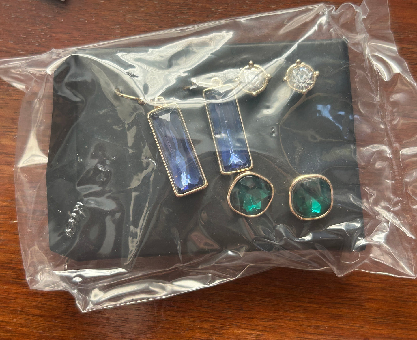Avon Fireworks Jewelry Lot Earrings Cocktail Ring Sz 10 Rhinestone Dangly Studs
